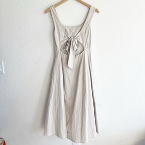 Love Bonito Beige Tie Back Cotton Midi Dress